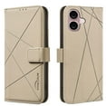 thumbnail image 1 of Designed for iPhone 16 Flip Case, RFID Blocking, Card Holder Wallet, Vegan PU Leather, Adjustable Stand Cell Phone Case, for Women & Men, Magnetic Clasp, for iPhone 16, Beige, 1 of 7