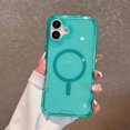 thumbnail image 1 of Designed for iPhone 16 Magnetic Clear Phone Case,Clear Crystal Glitter,Compatible with Mag-Safe,3-in-1 Heavy Duty Shockproof Sparkly Cute Women Girl Protective Phone Case,Cleargreen, 1 of 10