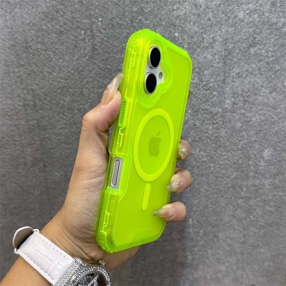 Designed for iPhone 16 Magnetic Phone Case,3-in-1 Heavy Duty Design,Compatible with Mag-Safe,Military-Grade Protection,Shockproof Skin Feel Anti-fall Translucent Phone Case,Green