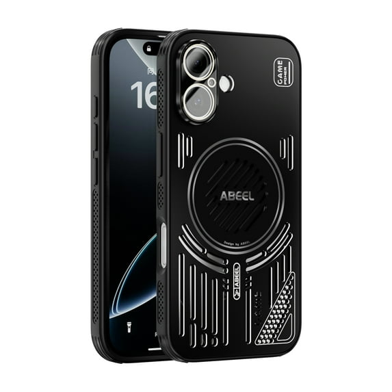 Designed For iPhone 16 Magnteic Phone Case,Compatible with Mag-Safe,Built-in Lens Protector,Hollowed-out Back,Shockproof Rugged Anti-fall Ultra Slim Heat Dissipation Phone Case,Black