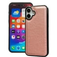 thumbnail image 1 of Designed for iPhone 16 Phone Case, Classic Lightweight PU Leather Back + TPU Frame, Shockproof Protective Anti-falling Ultra Slim Back Case for iPhone 16, Rosegold, 1 of 6