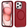 thumbnail image 1 of Designed for iPhone 16 Plus Case, 3-in-1 Ultra Slim Protective Cover with Silicone+EVA+PC, Durable Shockproof Lightweight Magnetic Full Body Protection for iPhone 16 Plus, Red+Black, 1 of 8