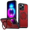 thumbnail image 1 of Designed for iPhone 16 Plus Case with Kickstand [Military Grade Drop Protection][Magnetic Compatible with Mag-Safe] Shockproof Phone Case with Secure Ring Holder for iPhone 16 Plus, Red, 1 of 6