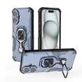 thumbnail image 1 of Designed for iPhone 16 Plus Case, Military-Grade Protection, Protective Phone Case, with 360 Metal Ring Holder Kickstand, Shockproof Bumper Hybrid Women Men Case for iPhone 16 Plus, Blue, 1 of 8