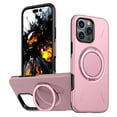 thumbnail image 1 of Designed for iPhone 16 Plus Case, PC + TPU Phone Cover, Compatible with MagSafe, Rotating Ring Kickstand, Ultra Slim Drop Protective Skin-Friendly Anti-Scratch Protective Phone Cover, Pink, 1 of 7