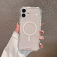thumbnail image 1 of Designed for iPhone 16 Plus Magnetic Clear Phone Case,Clear Crystal Glitter,Compatible with Mag-Safe,3-in-1 Heavy Duty Shockproof Sparkly Cute Women Girl Protective Phone Case,Clear, 1 of 9