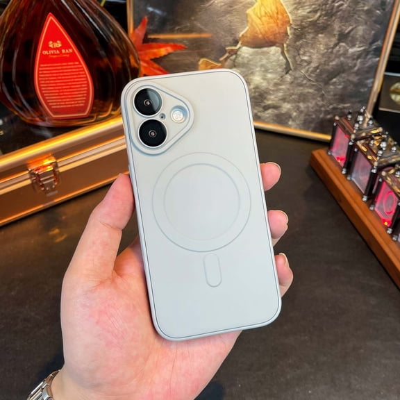 Designed for iPhone 16 Plus Magnetic Phone Case,Compatible with Mag-Safe,Built-in Lens Film,Military Grade Drop Protection,Shockproof Anti-Scratch Protection Ultra Slim Phone Case,Gray