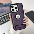 thumbnail image 1 of Designed For iPhone 16 Plus Phone Case,Built-in Contractile Kickstand,Logo View PU Leather Shockproof Anti-fall Ultra Slim Lightweight Rugged Scratch-Resistant Durable Phone Case,Purple, 1 of 8