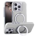 thumbnail image 1 of Designed for iPhone 16 Pro Case Compatible with Mag-Safe Kickstand PU Leather Slim Classic Luxury Elegant Slim Plating Protective Cover with Rotated Ring Stand for iPhone 16 Pro, Gray, 1 of 9