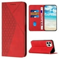 thumbnail image 1 of Designed for iPhone 16 Pro Case Slim Wallet, for Men Women Flip Folio Cover with Embossed PU Leather Kickstand Credit Card Holders Slots Phone Cover for iPhone 16 Pro, Red, 1 of 9