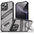 thumbnail image 1 of Designed for iPhone 16 Pro Max Case with Stand, Mil-Grade Drop Protection Adjustable Kickstand Ultra Slim Shockproof Hard PC Soft TPU Clear Portable Phone Case Cover for iPhone 16 Pro Max, Grayblack, 1 of 8