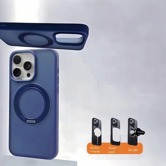 Designed for iPhone 16 Pro Max Magnetic Case, 360°Rotatable Ring Kickstand Case Compatible with Mag-Safe Military-Grade Shockproof Protection Kickstand Hard Cover for iPhone 16 Pro Max, Blue