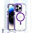 thumbnail image 1 of Designed for iPhone 16 Pro Max Magnetic Case, [Military Grade Drop Tested] [Compatible with MagSafe] Shockproof Translucent Hard Back Hybrid Soft edge Crystal Case for iPhone 16 Pro Max,Purple, 1 of 8