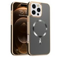 thumbnail image 1 of Designed for iPhone 16 Pro Max Magnetic Phone Case,Compatible with Mag-Safe,Anti-Scratch PU Leather Bumper,Shockproof Elegant Electroplated Rugged Ultra Slim Thin Phone Case,Black, 1 of 7
