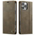 thumbnail image 1 of Designed for iPhone 16 Pro Wallet Case, Classic PU Leather Flip Cover with Kickstand, RFID Blocking Card Slots, Magnetic Clasp, Full Body Protective Shockproof Phone Case, Coffee, 1 of 12