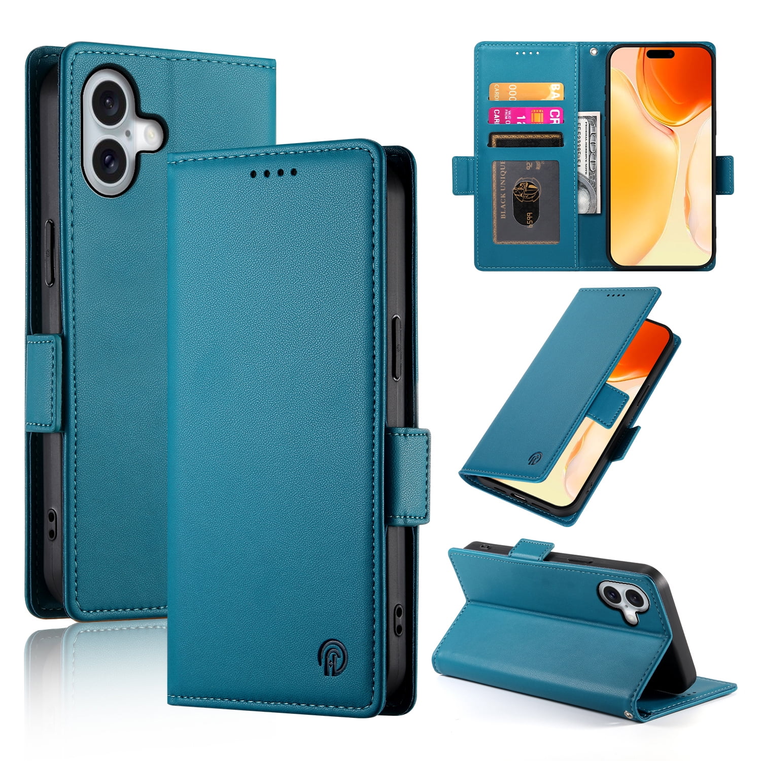 Designed for iPhone 16 Wallet Case, with Card Slots Strong