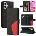 thumbnail image 1 of Designed for iPhone 16 Wallet Case, [RFID Blocking] PU Leather Folio Kickstand [TPU Protective Interior Case], Magnetic Closure Card Slot with Hand Strap Shockproof Phone Cover,Black, 1 of 8
