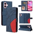 thumbnail image 1 of Designed for iPhone 16 Wallet Case, [RFID Blocking] PU Leather Folio Kickstand [TPU Protective Interior Case], Magnetic Closure Card Slot with Hand Strap Shockproof Phone Cover,Blue, 1 of 8