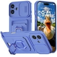 thumbnail image 1 of Designed for iPhone 16Plus Case, Liquid Silicone, Multi-Functional Card Pocket with Lanyard Strap, Adjustable Rope, Shockproof All-Round Protection, TPU Soft Phone Case for iPhone 16Plus, Purple, 1 of 8