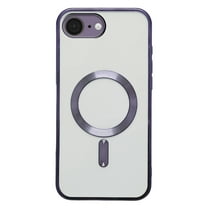 Designed for iPhone 16e Case,Compatible with MagSafe,Thin Slim Transparent Non Yellowing, Hybrid Soft Silicone Bumper & Hard Plastic Protective Cover for Women Men Girls, Darkpurple