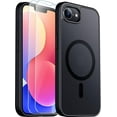 thumbnail image 1 of Designed for iPhone 16e Case, Magnetic Translucent Matte Case with 2PCS Tempered Glass Screen Protector Anti-Scratch Slim Phone Case for iPhone 16E 6.1'', Black, 1 of 14