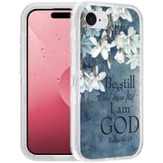 Designed for iPhone 16e Case, [Military Grade] Heavy Duty 3-Layer Transparent Shockproof Drop Full-Body Protective Cover for iPhone 16e 2025 6.1", Quote Bible Verse Psalm 4610
