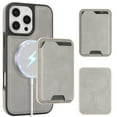 thumbnail image 1 of Designed for iPhone 16e Case, PU Leather + TPU Material, Detachable Magnetic Card Holder, Ultra Slim Lightweight Business Wallet Cover, Drop Protective Shockproof Classic Design, Gray, 1 of 10