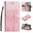 thumbnail image 1 of Designed for iPhone 16e Case Wallet for Women, Flip Folio Cover with Embossed PU Leather Kickstand Credit Card Holder Magnetic Wrist Strap Protective Case for iPhone 16e, Rosegold, 1 of 6