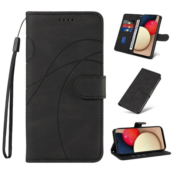 Designed for iPhone 16e Case Wallet for Women, Flip Folio Cover with PU Leather Kickstand Credit Card Holder Slots Magnetic Wrist Strap Protective Phone Case for iPhone 16e, Black