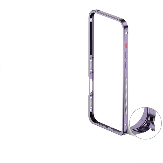 Designed for iPhone 16e Frame Metal Bumper Frame Slim Hard Phone Case,Raised Edge Protection,No Back Heat Dissipation Design,Shockproof Anti-fall Thin Fit Phone Case,Purple