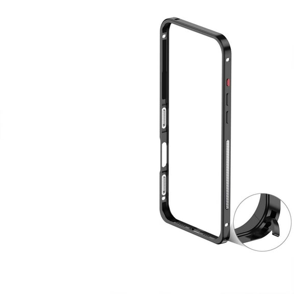 Designed for iPhone 16e Frame Metal Bumper Frame Slim Hard Phone Case,Raised Edge Protection,No Back Heat Dissipation Design,Shockproof Anti-fall Ultra Slim Phone Case,Black