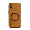 thumbnail image 1 of Designed for iPhone 16e Magnetic Case, [Compatible with Magsafe] Military Shockproof Protective PU Leather Matte Back Anti-Scratch Phone Case for iPhone 16e,Brown, 1 of 9