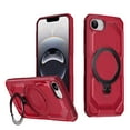 thumbnail image 1 of Designed For iPhone 16e Phone Case,With 360° Spin Magnetic Stand Ring Kickstand,Fit for Mag-Safe,Military Grade Shockproof Heavy Duty Dropproof Tough Rugged Phone Case,Red, 1 of 6