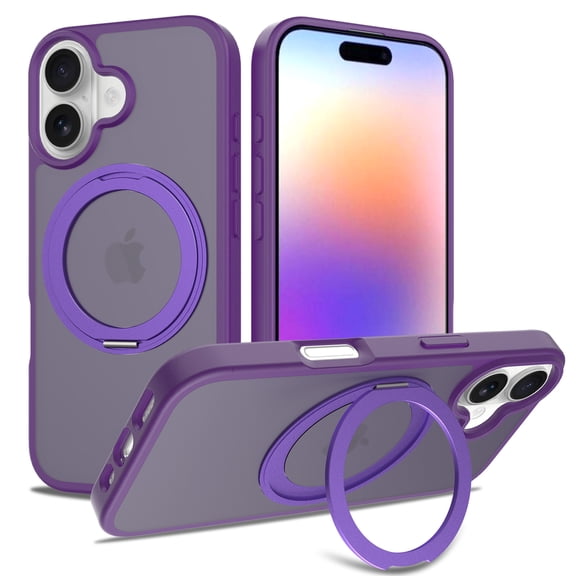 Designed for iPhone 17 Case 6.3" - Shockproof Case with 360° Rotatable Stand, 16ft Ultimate Drop Protection, Clear Back, Compatible with MagSafe | MagStand 360 M