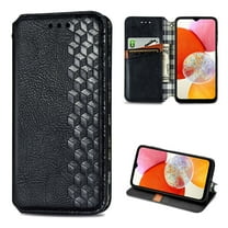 Designed for iPhone 17 Case, Retro PU Leather Wallet Phone Case with Credit Card Holder Protective Shockproof Magnetic Kickstand Flip Cover for iPhone 17, Black