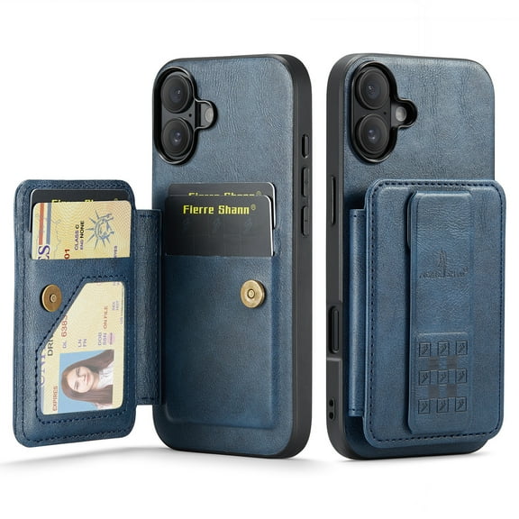 Designed for iPhone 17 Case Wallet with RFID Blocking Card Holder PU Leather Credit Card Slots Cash Pocket Phone Cases for Men Women Back Flip Magnetic Clasp Protective Cover,Blue