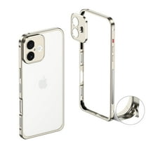 Designed for iPhone 17 Frame Metal Bumper Frame Slim Hard Phone Case,With Lens Protector,Raised Edge Protection,No Back Heat Dissipation Design,Shockproof Phone Case,Titanium