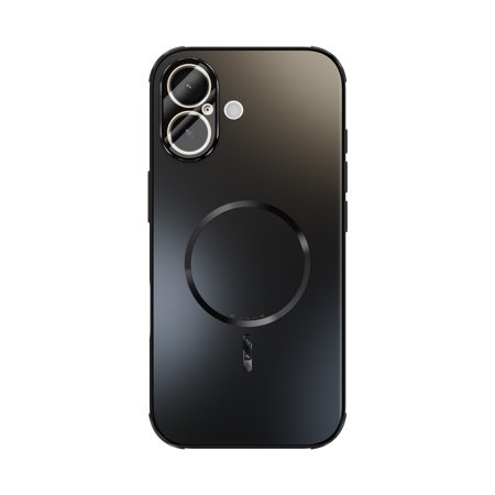 Designed for iPhone 17 Magnetic Phone Case,Compatible with Mag-safe,Heat Dissipation Bumper Frame,Built-in Lens Protector,Matte Glossy Shockproof Drop Protection Phone Case,Black
