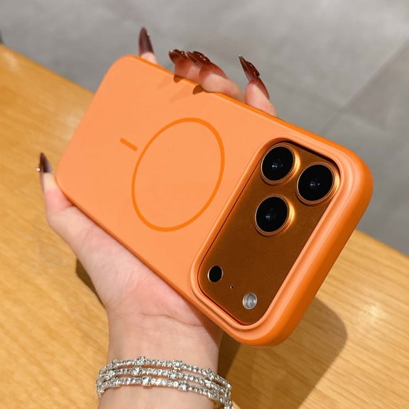Designed For iPhone 17 Phone Case,Compatible with Mag-Safe,Skin Feel Ultra Slim Shockproof Anti-fall Drop Protection,Rugged Durable Anti-Scratch Thin Fit Phone Case Cover,Orange