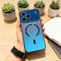 Designed for iPhone 17 Pro Magnetic Case [Camera Lens Protector] Glossy Fashionable Phone Case Slim Thin Shockproof Protective Cover for iPhone 17 Pro Compatible with Mag-Safe, Blue