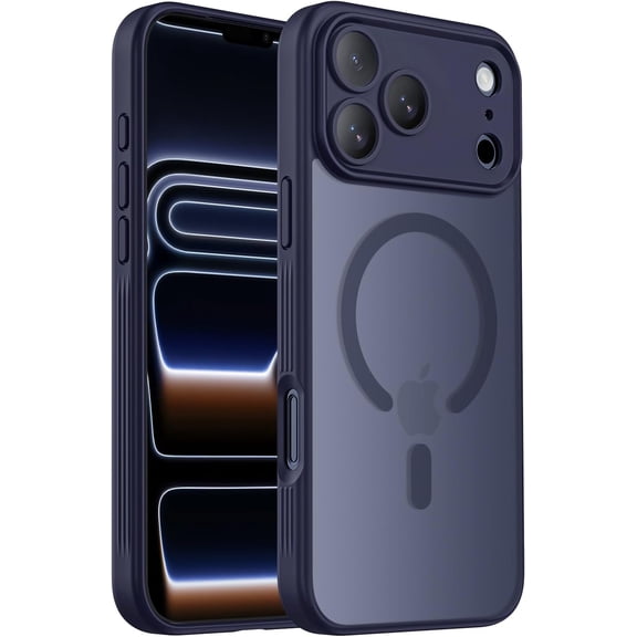 Designed for iPhone 17 Pro Max Case, Compatible with MagSafe, [Camera Protection] [15FT Military Drop Protection] Shockproof Translucent Matte Anti-Slip Phone Case, 6.9", Deep Blue