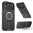 thumbnail image 1 of Designed for iPhone 17 Pro Max Magnetic Case, Compatible with Magsafe, 10ft Drop Test Hard Rugged, 360 Rotating Ring Kickstand Heavy Duty Shockproof Protection Phone Case,Black, 1 of 8