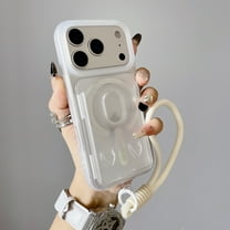 Designed for iPhone 17 Pro Max Magnetic Phone Case,Magnetic Detachable Card Holder,Compatible with Mag-Safe,with Wrist Strap,Shockproof Frosted Translucent Skin-feel Thin Fit Phone Case,Clear