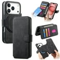 thumbnail image 1 of Designed for iPhone 17 Pro Max Wallet Case, Magnetic Detachable PU Leather Flip Case with Card Holders Support MagSafe Kickstand Phone Cover RFID Blocking Anti-drop for iPhone 17 Pro Max, Black, 1 of 8
