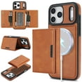 thumbnail image 1 of Designed for iPhone 17 Pro Wallet Case,2-in-1 Magnetic Detachable Card Holder,Compatible with Mag-safe,With Kickstand,PU Leather Anti-Scratch Shockproof Rugged Phone Case,Brown, 1 of 10