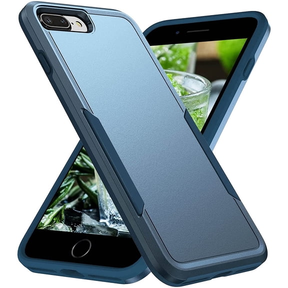 Entronix Heavy Duty Case Compatible with iPhone 8 Plus / iPhone 7 Plus, Hybrid Hard Cover, Navy Blue