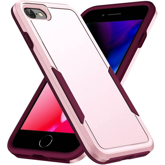 Designed for iPhone 7/8/SE Heavy Duty Case, Protection Shockproof Dropproof Dustproof Anti-Scratch Phone Case Cover for iPhone 7/8/SE Heavy Duty Case, Pink