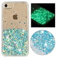 thumbnail image 1 of Designed for iPhone 7 / iPhone 8 / iPhone SE 2022 & 2020 Bling Glitter Case Glow in The Dark Funny Shiny Sparkle Noctilucent Fluorescent for Women Girls Protective Case, Blue, 1 of 6