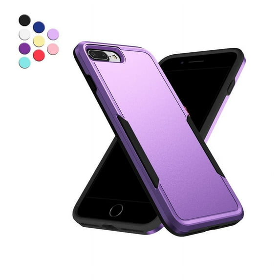 Entronix Heavy Duty Sleek Case designed for iPhone 8 Plus, Shockproof Drop Protection, Purple