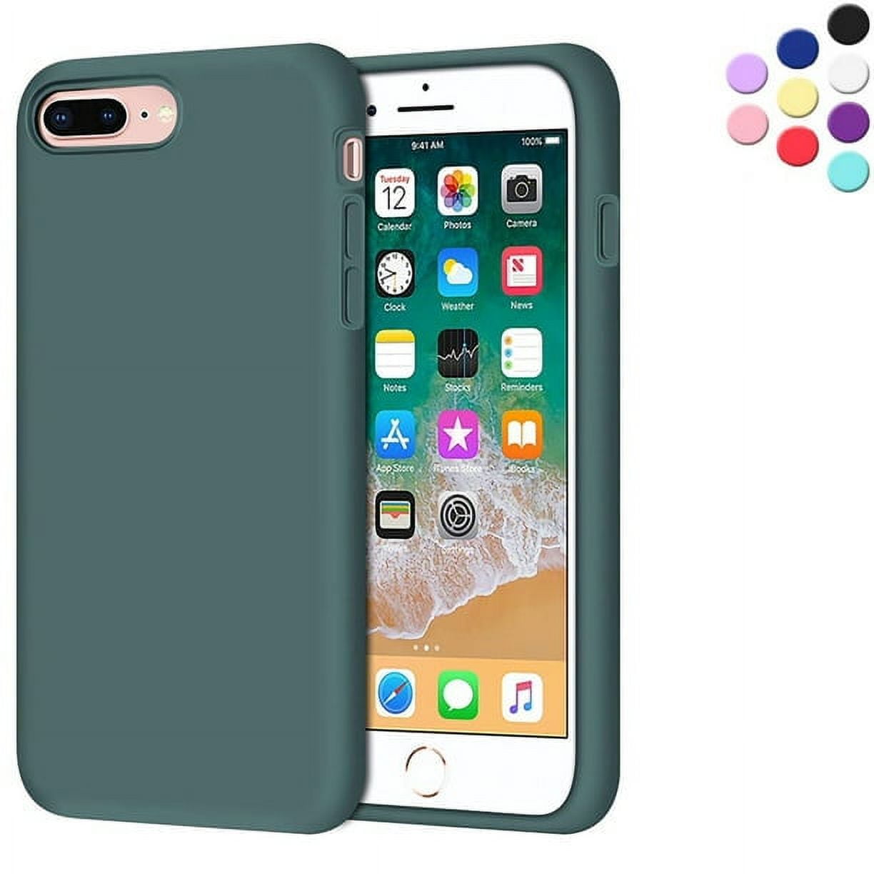 Designed for iPhone 8 Plus Silicone Case, Protection Shockproof